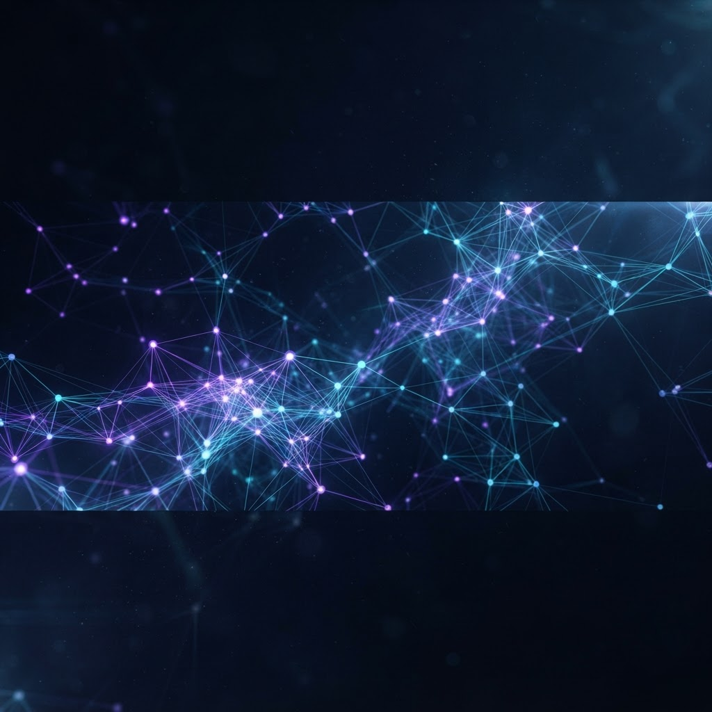 Abstract network of interconnected nodes representing peer-to-peer gig work